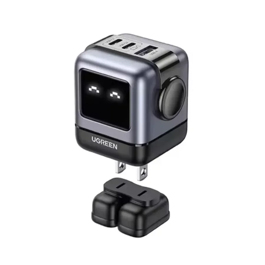 Cargador UGREEN Robot 65W, GaN PD Para iPhone, Macbook Air, iPad, Galaxy - Negro