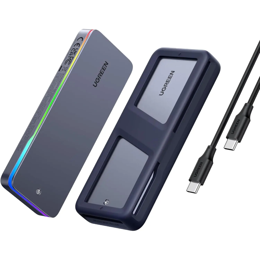 Carcasa Ugreen SSD, USB-C externo, adaptador M.2 NVMe a USB de 20 Gbps